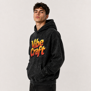 Sudadera con Capucha Extra Grande para Hombre, Estilo Vintage, Algodón Grueso, Ropa Urbana, Bordado Personalizado, Moda Urbana, Ropa al por Mayor - Product Image 4