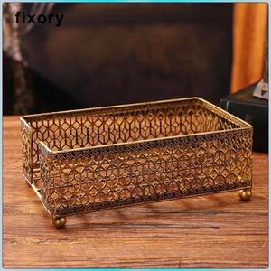 Premium Rectangular Metal Tissue Box Holder Sleek Design For Bathroom <b>Vanity</b> Dining <b>Table</b> And Office Desk - Product Image 1