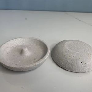 Porte-encens en travertin naturel personnalisé, brûleur d'encens en marbre, décoration d'intérieur, porte-encens sphérique religieux - Product Image 2