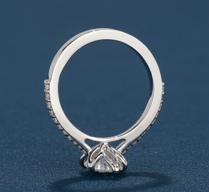 Bague de fiançailles sur mesure en or blanc 14 carats plaqué rhodium avec diamant marquise pavé de 1,70 carat cultivé en laboratoire, VVS2, certifié IGI, vente en gros - Product Image 4