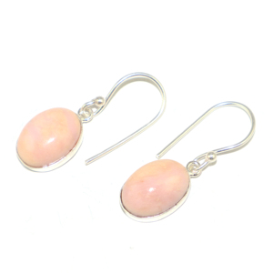 Classic Women's Pink <b>Opal</b> Drop <b>Earrings</b> Silver Plated Bezel Setting Oval Shape Fashion Dangle Jewelry Gift For Wholesale - Product Image 2