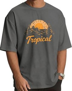 Camiseta de manga corta oversize para hombre con hombros caídos y estampado 'Palestina Nunca Morirá' # Jersey 100% algodón # 280 g # Comprimido # Serigrafía - Product Image 1