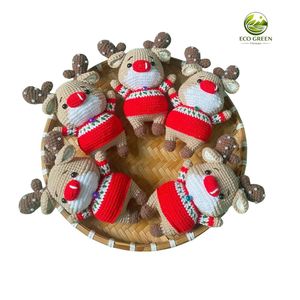 Soft Handmade Crochet Christmas Plush Ornament Santa Snowman Reindeer Keychain Cute Xmas Gift Decoration - Product Image 5