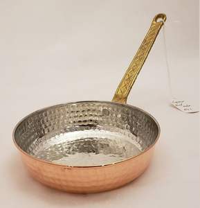 Elegante sartén de cobre martillado a mano con mango de latón, sartén para cocinar para cocinas profesionales y domésticas - Product Image 3