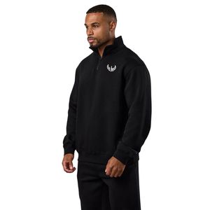 Mens <b>Thin</b> Quarter Zip <b>Jacket</b> Long Sleeve Relaxed Fit Athletic Pullover Casual Gym Sportswear Embroidery Windproof <b>Waterproof</b> - Product Image 1