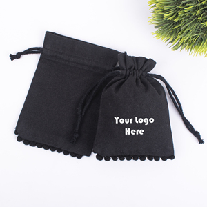 Handmade Washable Branding Cotton Drawstring Jewelry <b>Packaging</b> Pouch Custom Logo <b>Printing</b> Bag - Product Image 5