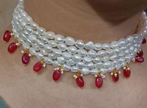 Collar de Perlas de Agua Dulce de Alta Calidad, Chapado en Plata AAAA, Perlas de Tahití Blancas en Forma de Patata, Certificado IGI, 5 Hilos - Product Image 5