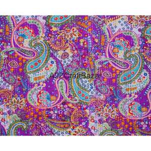 Colcha Kantha Vintage Hecha a Mano - Colcha India al por Mayor - Colcha Reversible de Algodón Orgánico para Uso en Hoteles y Hogares - Product Image 6