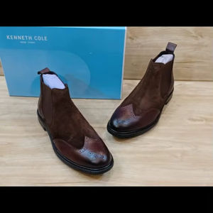 Bottines Chelsea à talon bas élégantes, en cuir véritable de haute qualité, imperméables, rétro, légères, classiques, luxueuses, design tendance - Product Image 1