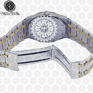 Montre de luxe Charm Jewels en acier inoxydable, mouvement mécanique, fermoir déployant unisexe, bracelet 20 mm, cadran 40 mm, étanche 10 bars - Product Image 4