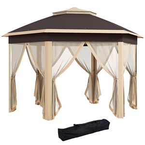 Gazebo Esagonale Pop-Up 13x13 con Rete per Eventi all'Aperto, Giardino, Matrimoni, Feste, Riparo per Pergola e Gazebo - Product Image 1