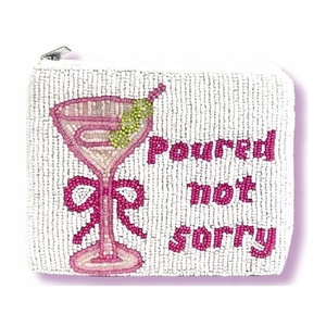 Porte-monnaie perlé fait main avec fermeture éclair, mini pochette, étui pour cartes et maquillage, accessoire cadeau pour filles et femmes - Product Image 5