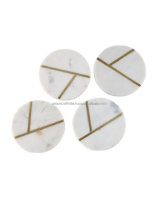 แผ่นรองแก้วหินอ่อนทำมือสวยงาม ดีไซน์ทันสมัย รูปทรงเรขาคณิต เป็นมิตรกับสิ่งแวดล้อม งานฝีมืออินเดียที่ไม่เหมือนใคร สำหรับห้องครัว งานแต่งงาน และงานปาร์ตี้ - Product Image 4