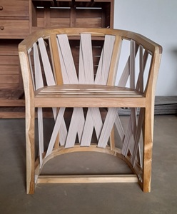 Silla de Comedor de Madera de Teca Sólida para Exteriores con Tejido de Cuerda Sin Cojines de KAG Furniture - Product Image 3