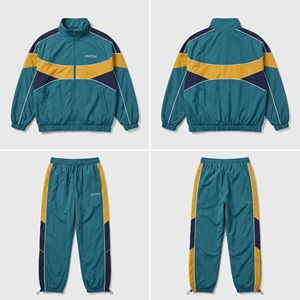 Conjunto Deportivo Cortavientos Color Block OEM de 3 Piezas: Chaqueta, Chaleco y Pantalones con Logotipo Personalizado - Product Image 1