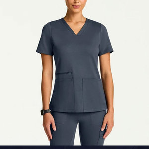 New Fashion Women's <b>Scrub</b> <b>Tops</b>-Comfortable Breathable Knitted Plus Size Customized Color Logo OEM Service Hospital Needle - Product Image 5