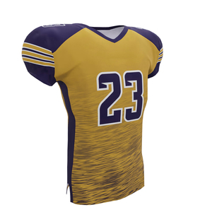 Maillot de football américain jaune moutarde, manches courtes, en polyester, pour fans de sport, maillot en mesh unisexe. - Product Image 3