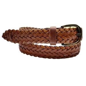 Cinturón de cuero trenzado con hebilla de aleación de Zinc, cinturón de cuero de la mejor calidad - Product Image 3