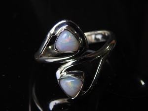 Australian Opal Ring Multi <b>Fire</b> Stone 925 Sterling Silver Jewelry Adjustable Size Gift For Her Handmade Jewelry One Of A Kind MS - Product Image 5