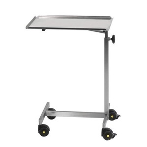 Chariot à mayonnaise en acier inoxydable avec hauteur réglable et roulettes lisses pour les hôpitaux - Product Image 6