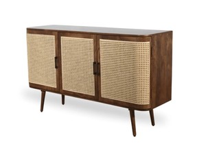 Premium Solid Mango Wood Cane Modern Dining Table Handmade Sculptural Pedestal Base Eco-Friendly Natural Finish Bedroom Shree - Product Image 2