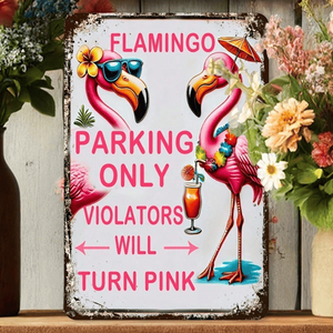 CIFbuy 8x12 Inch <b>Retro</b> Funny Aluminum Flamingo <b>Sign</b> 20.3x30.5cm for TikTok for Temu Pick up Service Plaque - Product Image 5