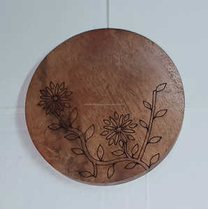 Posavasos circular elegante con patrón clásico de madera rota y resina para decoración del hogar y regalos - Product Image 3