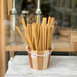Pailles en bambou naturel écologiques réutilisables, pailles à boire faites à la main, alternative biodégradable au plastique pour les acheteurs mondiaux, personnalisables - Product Image 6