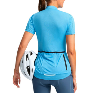 Jersey de Ciclismo para Mujer con Logotipo Personalizado, Color Sólido, Ligero, Camiseta de Ciclismo de Carreras, Uniformes Deportivos, Top de Equipo - Product Image 3