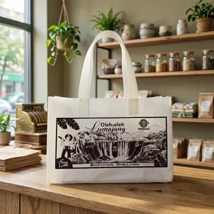 Sac fourre-tout personnalisé en non-tissé thermosoudé avec impression sérigraphique, écologique, réutilisable, pour emballage cadeau, sac à main avec logo pour souvenirs - Product Image 1