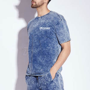 เสื้อยืดพรีเมียมทรงแอซิดวอชสำหรับผู้ชาย สไตล์โมเดิร์นสตรีท ผ้าระบายอากาศได้ดี สวมใส่สบาย เหมาะสำหรับชุดลำลองประจำวัน - Product Image 6