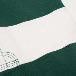 Bottle Green and <b>White</b> Striped Rugby Jersey 330G Cotton Embroidered Long Sleeve <b>Polo</b> Shirt for Men Custom Men's for <b>Polo</b> Shirt - Product Image 5