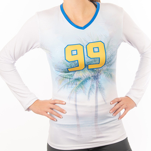 Women Volleyball Jersey Navy Teal Abstract Wave Texture Sublimation <b>Short</b> Sleeve <b>Shorts</b> Set Wholesale - Product Image 2