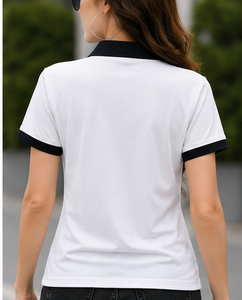 Camiseta Deportiva para Mujer Force 2 Win Blanca, Manga Corta, Color Sólido, Transpirable, de Secado Rápido, con Estampado de Letras en la Parte Delantera, 220g, 100% Algodón - Product Image 3