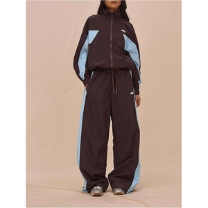 Conjunto Deportivo Casual de 2 Piezas para Mujer, con Bloques de Color, Largo hasta la Rodilla, Manga Larga, Cierre de Cremallera, Ajuste Holgado, Tejido de Poliéster y Algodón - Product Image 5