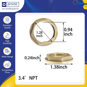 Premium Quality Wholesale Price Durable 3/4 Inch <b>Lock</b> Nut Gasket Pipe Fitting NPT Female Brass Flange Hex <b>Lock</b> Nut for Sale - Product Image 5