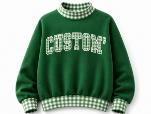 Customized Women Oversized <b>Mock</b> <b>Neck</b> Plaid Trim Sweatshirt Casual Pullover Fleece <b>Top</b> Casual <b>Mock</b> <b>Neck</b> For Women - Product Image 5
