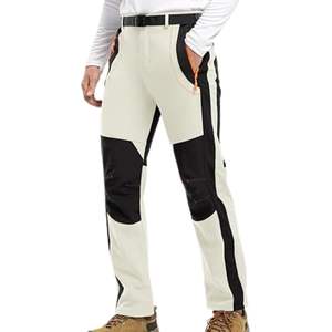 Pantalones Tácticos Blancos con Paneles en Contraste, Pantalones de Senderismo para Hombre, Pantalones Cargo Multibolsillos, Ropa Técnica Utilitaria - Product Image 2