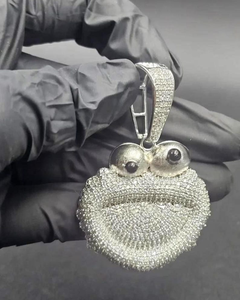 Colgante de Plata 925 VVS con Diseño de Dibujos Animados, Joyería Hip Hop para Hombre, con Moissanita Iced Out, Pasa Prueba de Diamante, Colgante Personalizado para Regalo - Product Image 1