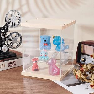 3 Tier Clear Acrylic <b>Display</b> <b>Case</b> for Collectibles with Wooden Base Dustproof Stackable <b>Display</b> Box for Figures Toys Memorabilia - Product Image 6