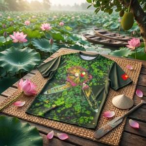 เสื้อยืดเวียดนามสุดเท่ห์ ผลิตจากผ้าฝ้าย ใส่สบาย ระบายเหงื่อได้ดี เหมาะสำหรับทุกเพศทุกวัย แขนสั้น ผลิตจากโพลีเอสเตอร์ เหมาะสำหรับเล่นกีฬา - Product Image 4