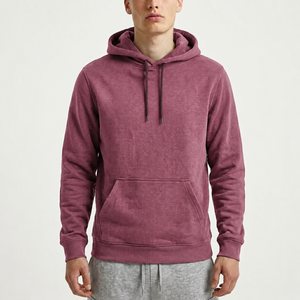Men's Hooded <b>Sweatshirt</b> Solid <b>Navy</b> Blue 100% Cotton Fleece Casual Pullover with Pocket Spring Wear Digital Printing Oversized - Product Image 5