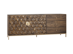 Buffet de style industriel moderne en bois de manguier et fer, meuble de rangement, table à thé, armoire à vin pour restaurant - Product Image 5