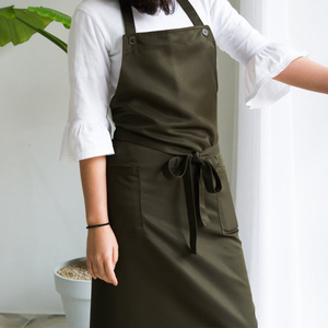 ผ้ากันเปื้อนทำงานผ้าฝ้ายแบบ unisex มีกระเป๋า ใส่สบาย เหมาะสำหรับครัว โรงงาน ชุดยูนิฟอร์มมืออาชีพ ผ้ากันเปื้อนคุณภาพพรีเมียม - Product Image 2