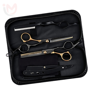Kit de ciseaux à cheveux et de ciseaux à effiler en acier inoxydable, durables, de haute qualité, pour usage professionnel en salon de coiffure, outils de coiffure - Product Image 4