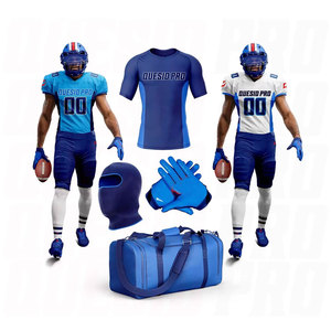 Sublimation American Football Uniforms Quick-Dry Fabric <b>Compression</b> Tops Balaclavas Gloves <b>Bags</b> Flag Football Team Sportswear - Product Image 1