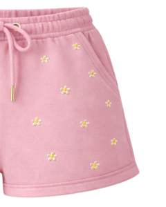 Pantalones Cortos de Mujer con Bordado de Margaritas Rosas, de Algodón y Felpa, Casuales de Verano, con Cintura Ajustable, Fabricante Personalizado, Ropa al Por Mayor - Product Image 4