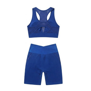 Ensemble de sport côtelé sans couture populaire pour femmes, tenue d'entraînement extensible taille haute pour la gym, le fitness, la course et les sports - Product Image 5