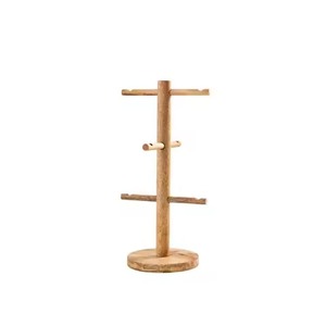 Wooden <b>Mug</b> Holder Dark Walnut Square Base Coffee Cup Tree Kitchen Storage Table Top <b>Mug</b> Display Rack Organizer <b>Mug</b> Holder - Product Image 4