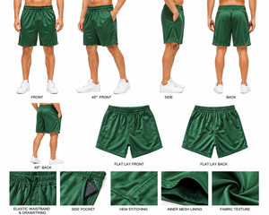 Shorts Deportivos para Mujer, Cintura Alta, Corte Regular, Transpirables, de Secado Rápido, con Bolsillos, para Gimnasio, Running, Nylon y Spandex - Product Image 6